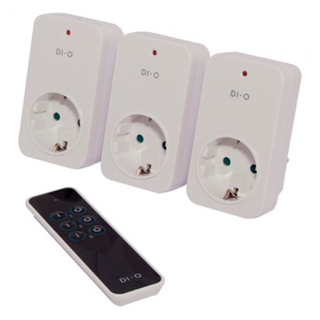 DI-O 3 Channel Remote Control plus starter kit with 3x on/off sockets